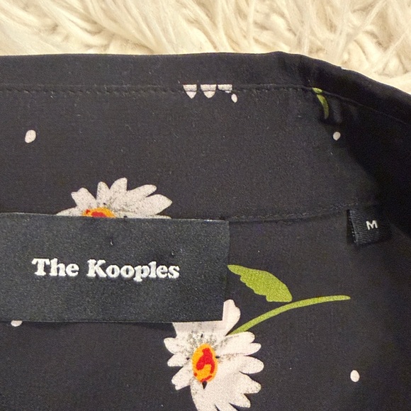 The Kooples 100% silk button front daisy print shirt blouse top M - Picture 6 of 10